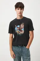 Bavlněné tričko Medicine pánské, černá barva, s potiskem