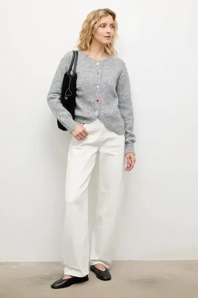 Kardigan s vlnou Answear.LAB dámský, šedá barva