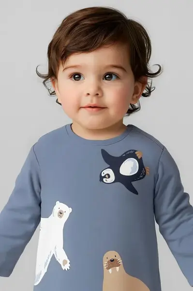 Dětské bavlněné tričko s dlouhým rukávem Mayoral modrá barva, 2061