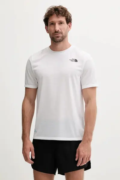 Tréninkové tričko The North Face Multiple Placement pánské, bílá barva, s potiskem, NF0A8E1BFN41