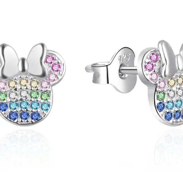 Agato Třpytivé stříbrné náušnice Minnie AGT-ED021PC