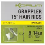 Korum návazec grappler 15” hair rigs barbless 38 cm - velikost háčku 8 průměr 0,30 mm nosnost 14 lb