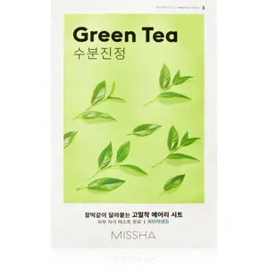 Missha Airy Fit Green Tea zklidňující plátýnková maska se zeleným čajem 19 g