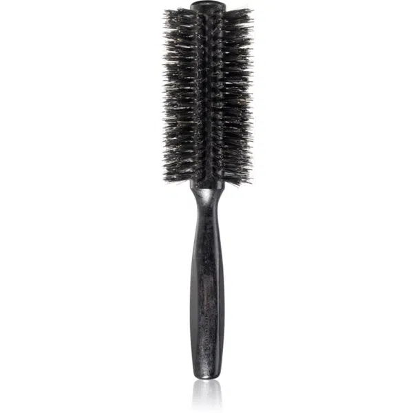 Janeke Black Line Tumbled Wood Hairbrush Ø 55mm kulatý kartáč na vlasy s nylonovými a kančími štětinami 1 ks
