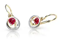 Cutie Jewellery Zlaté dětské náušnice C1997-10-X-1 červená