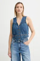 Džínová vesta Levi's modrá barva, jednořadá, 001WQ