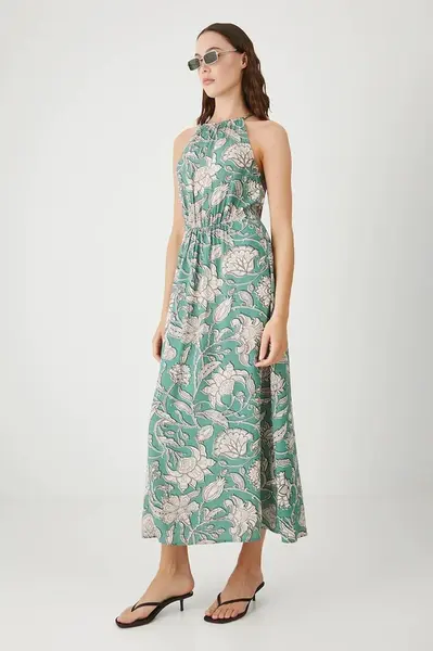 Šaty Medicine tyrkysová barva, maxi