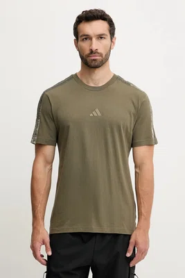 Bavlněné tričko adidas AOP Colourblock T-Shirt pánské, zelená barva, JM9201