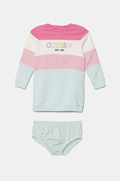Dětské bavlněné šaty Guess růžová barva, mini, A5YK01 KA6R4