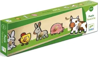 Jednoduché vkládací puzzle s úchytky domácí zvířata