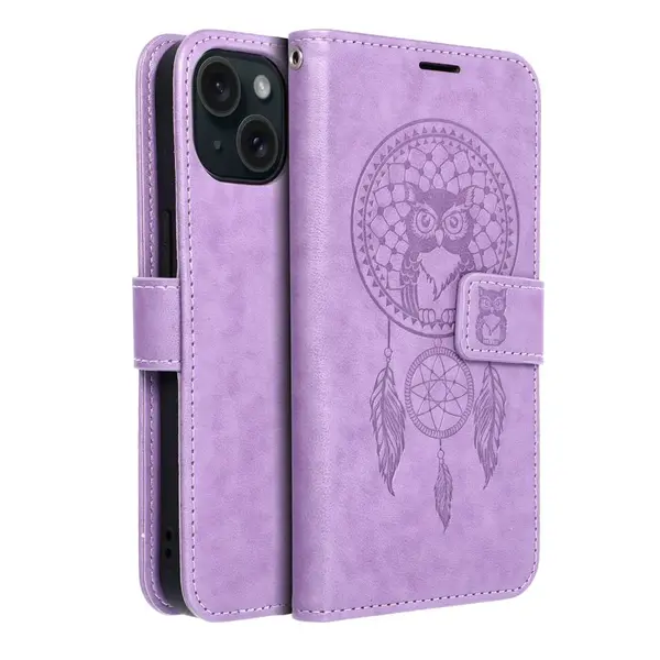 Flipové pouzdro MEZZO Book case pro Apple iPhone 15, dreamcatcher purple