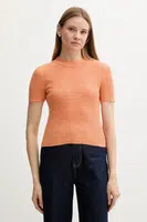 Svetr s příměsí lnu Sisley dámský, oranžová barva, 105GM106G