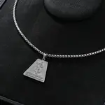 Brass Full Clear Cubic Zirconia Dollar Sign Trapezoid Pendant Box Chain Necklaces