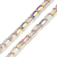 Electroplate Glass Chevron Beads Strands