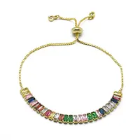 Brass Cubic Zirconia Bolo Tennis Bracelets