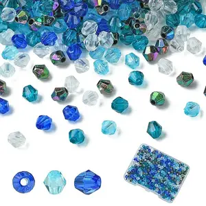 500Pcs 5 Colors Transparent Acrylic Beads