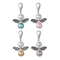 Angel Alloy & Glass Pearl Round Bead Pendant Decorations