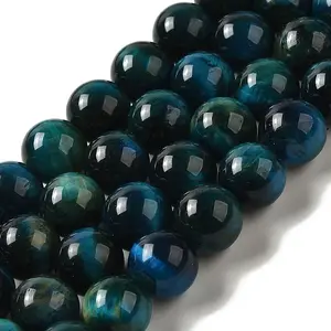 Dyed Natural Tiger Eye Beads Strands