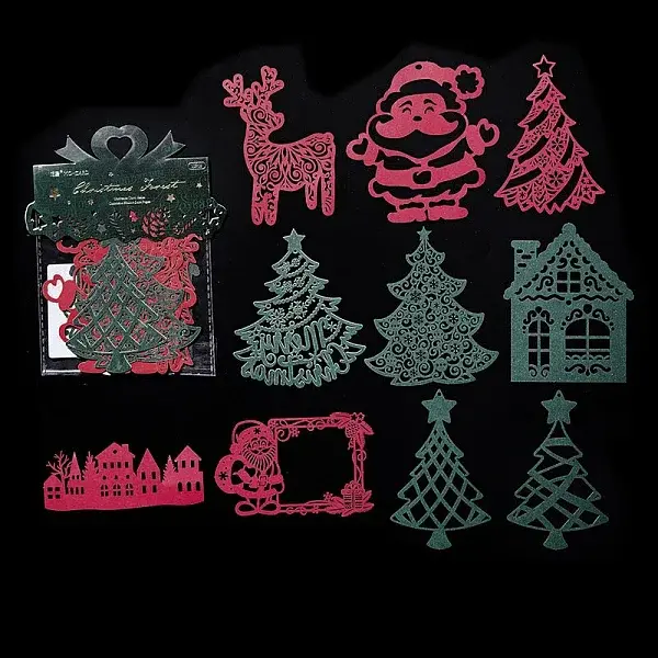 10 Pcs Christmas Theme Scrapbook Paper Set