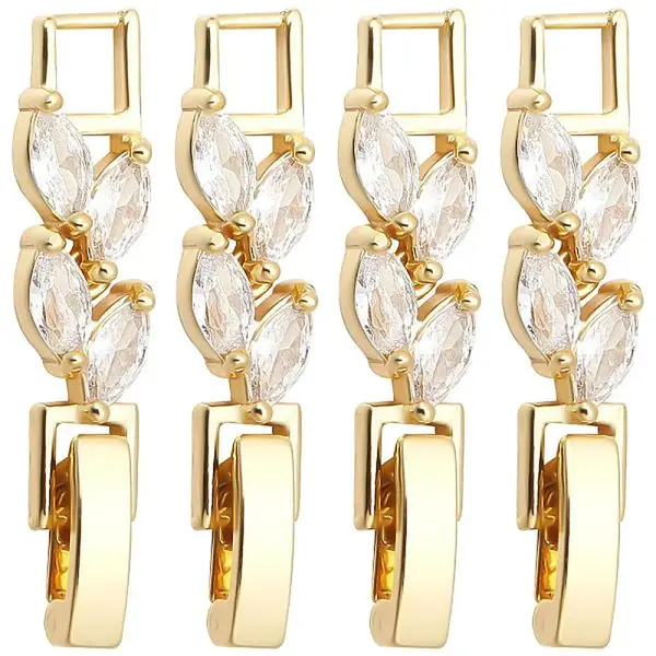 10Pcs Rack Plating Brass Clear Cubic Zirconia Watch Band Clasps