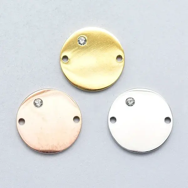 316 Surgical Stainless Steel Micro Pave Cubic Zirconia Links connectors