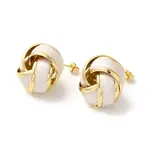 Real 18K Gold Plated Iron Enamel Stud Earrings for Women