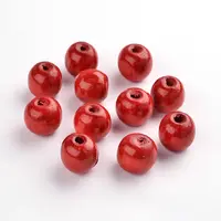 Dyed Natural Wood Beads