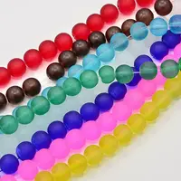 Baking Painted Frosted Glass Bead Strands