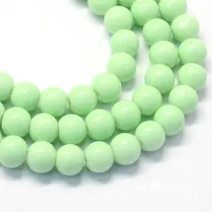 Baking Paint Glass Round Bead Strands