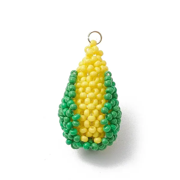 Glass Seed Beaded Corn Pendants