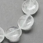 Flat Round Gemstone Natural Quartz Crystal Beads Strands