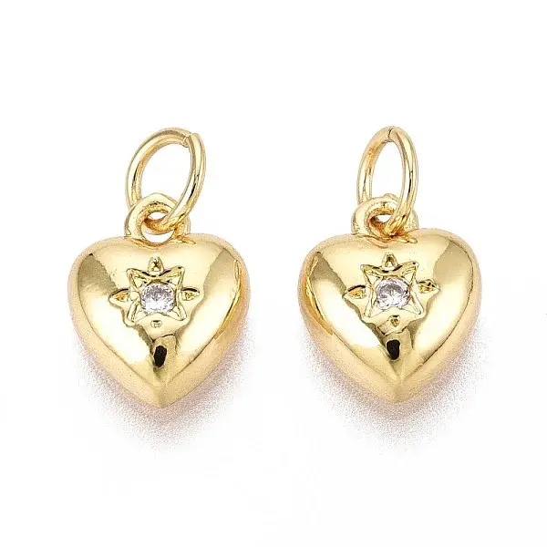 Brass Micro Pave Cubic Zirconia Charms