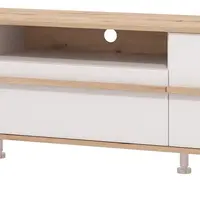 Tv stolík s osvetlením columbia - dub artisan/biela
