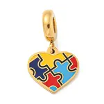 304 Stainless Steel Colorful Enamel European Dangle Charms