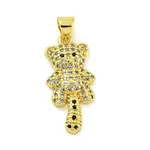 Brass Micro Pave Cubic Zirconia Pendants