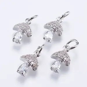 Brass Micro Pave Cubic Zirconia Charms