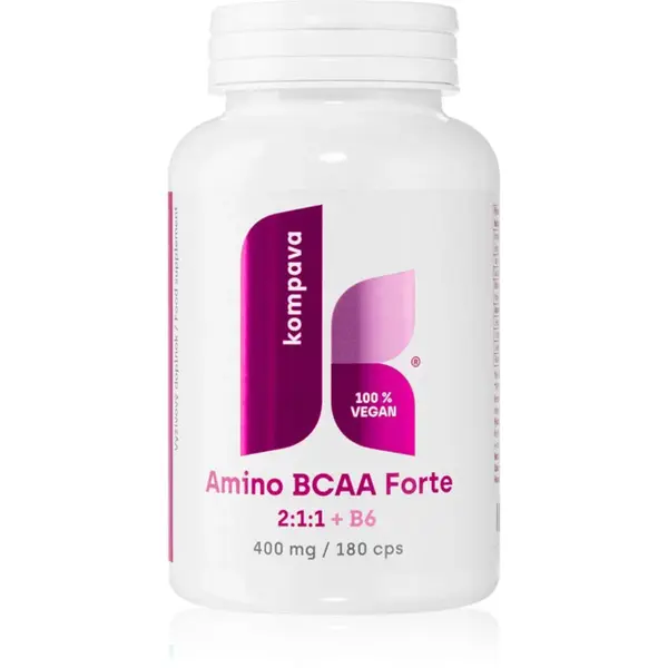 Kompava Amino BCAA Forte komplex aminokyselin vegan 180 cps