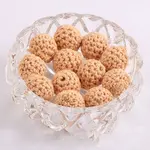 Handmade Woolen Macrame Wooden Pom Pom Ball Beads