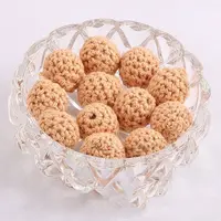 Handmade Woolen Macrame Wooden Pom Pom Ball Beads