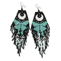 Bohemia Woven Glass Seed Bead Dangle Earrings