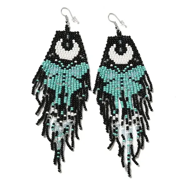 Bohemia Woven Glass Seed Bead Dangle Earrings