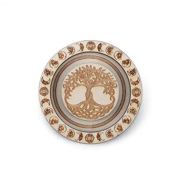 Flat Round Wood Bracelet Display Trays