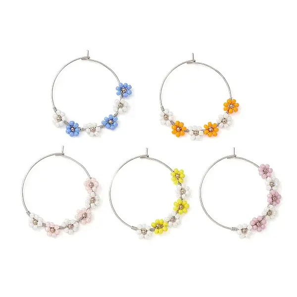 Flower Glass Seed Wine Glass Charms