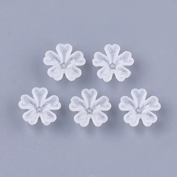 5-Petal Transparent Acrylic Bead Caps