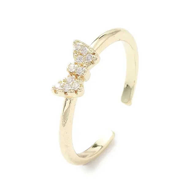 Clear Cubic Zirconia Butterfly Open Cuff Ring