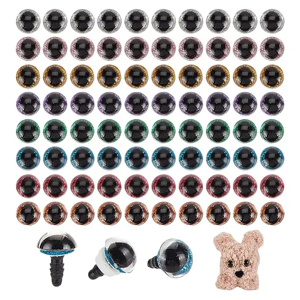 80Sets 8 Colors Plastic Safety Craft Eye