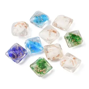 Handmade Gold Sand Lampwork Beads