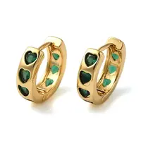 Rack Plating Brass Micro Pave Cubic Zirconia Hoop Earrings