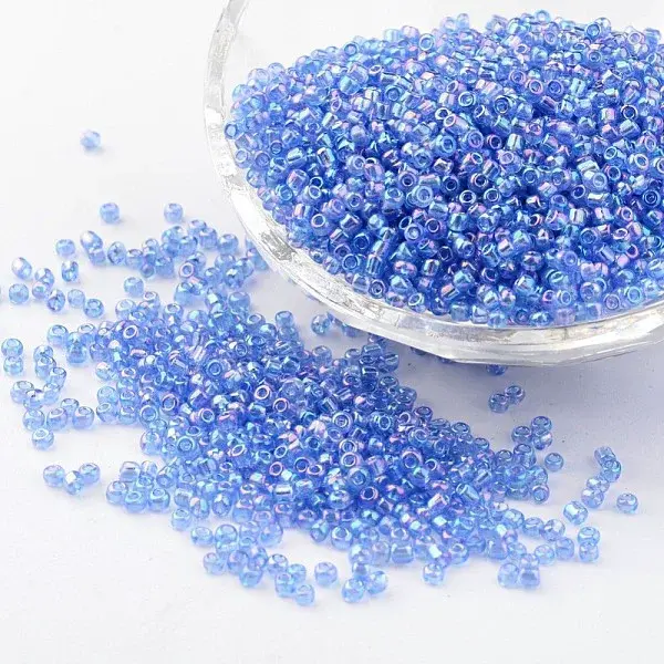 Round Transparent Colors Rainbow Glass Seed Beads