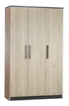 Třídveřová šatní skříň colin - dub kestína/šedá